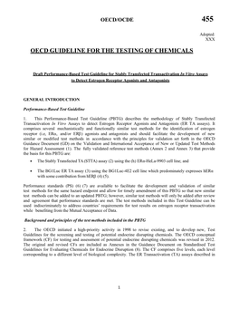 Performance-Based Test Guideline for Stably Transfected Transactivation in Vitro Assays to Detect Estrogen Receptor Agonists and Antagonists