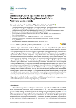 Prioritizing Green Spaces for Biodiversity Conservation in Beijing Based on Habitat Network Connectivity