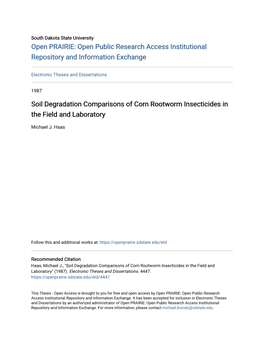 Soil Degradation Comparisons of Corn Rootworm Insecticides in the Field and Laboratory