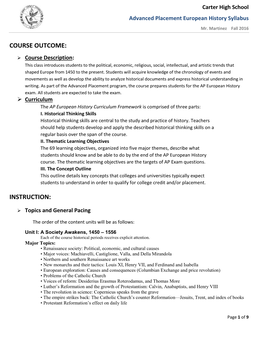 Martinze- Advanced Placement European History Syllabus.Pdf