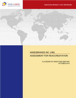 Hanesbrands Inc. (Hbi) Assessment for Reaccreditation