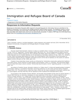 Immigration and Refugee Board of Canada Page 1 of 5