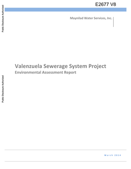 Maynilad Water Services, Inc. Public Disclosure Authorized