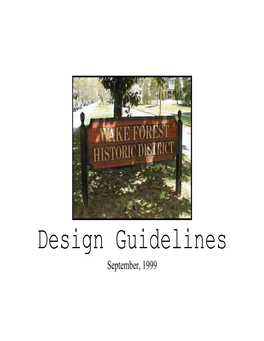 Design Guidelines September, 1999 Table of Contents