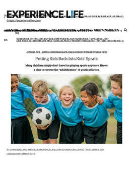 Putting Kids Back Into Kids' Sports