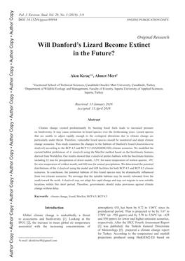 Will Danford's Lizard Become Extinct in the Future?