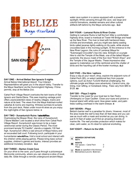 Arrival Belize/ San Ignacio 5 Nights Options, Such As Actun Tunichil Muknal (Challenging, the Arrival Belize International Airport