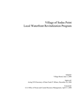 Village of Sodus Point Local Waterfront Revitalization Program