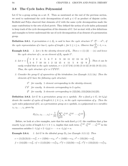 3.8 the Cycle Index Polynomial