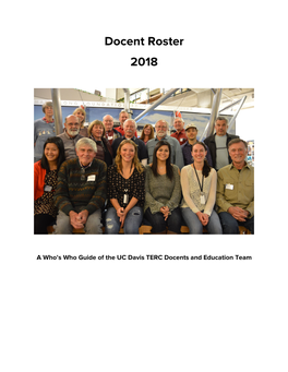 Docent Roster 2018