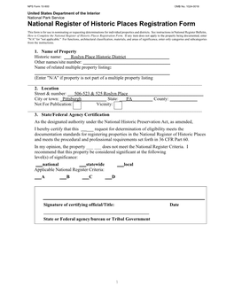 National Register of Historic Places Registration Form