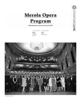 Merola Opera Program: Schwabacher Summer Concert