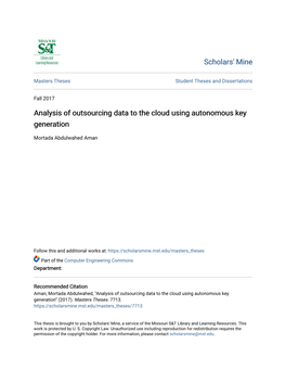 Analysis of Outsourcing Data to the Cloud Using Autonomous Key Generation