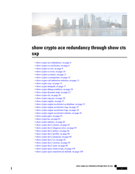 Show Crypto Ace Redundancy Through Show Cts Sxp