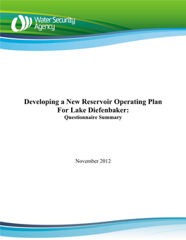 Developing a New Reservoir Operating Plan for Lake Diefenbaker: Questionnaire Summary