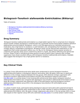 Bictegravir-Tenofovir Alafenamide-Emtricitabine (Biktarvy)