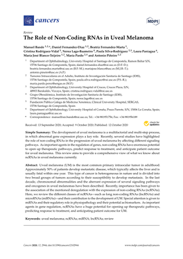 The Role of Non-Coding Rnas in Uveal Melanoma