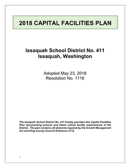 2018 Capital Facilities Plan