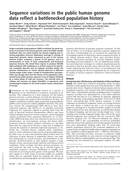 Sequence Variations in the Public Human Genome Data Reflect a Bottlenecked Population History