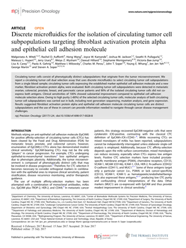 Discrete Microfluidics for the Isolation of Circulating Tumor Cell