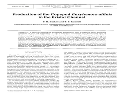 Production of the Copepod Eurytemora Affinis in the Bristol Channel