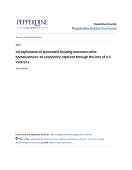 An Exploration of Successful Housing Outcomes After Homelessness: an Experience Captured Through the Lens of U.S