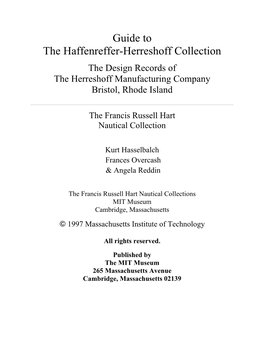 Herreshoff Collection Guide [PDF]