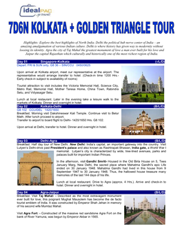 7D6n Kolkata Golden Triangle Tour