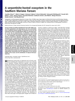 A Serpentinite-Hosted Ecosystem in the Southern Mariana Forearc