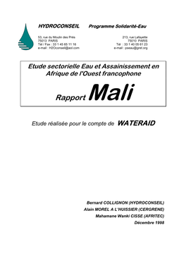 Rapport Mali