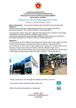Report on Social Management Plan Package No: MGSP/TAN/2016-17/W-08