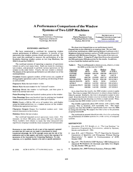 Performance Comparison of the Window Systems of Two LISP Machines