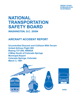 Uncontrolled Descent and Collision with Terrain, United Airlines 585