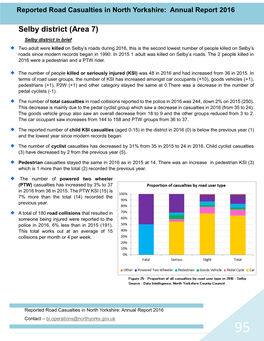 Road Casualties – Selby 2016 Annual Report