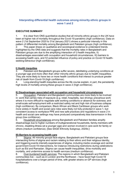 Interpreting Differential Health Outcomes Among Minority Ethnic Groups in Wave 1 and 2