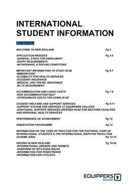 International Student Information