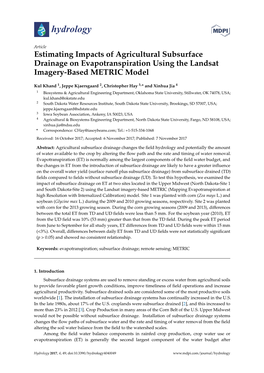 Estimating Impacts of Agricultural Subsurface Drainage on Evapotranspiration Using the Landsat Imagery-Based METRIC Model
