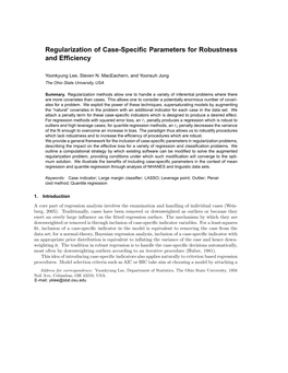Regularization of Case-Specific Parameters for Robustness And