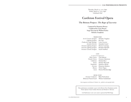 Castleton Festival Opera the Britten Project: the Rape of Lucretia