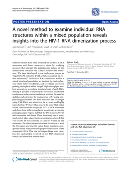 A Novel Method to Examine Individual RNA Structures Within a Mixed Population Reveals Insights Into the HIV-1 RNA Dimerization P