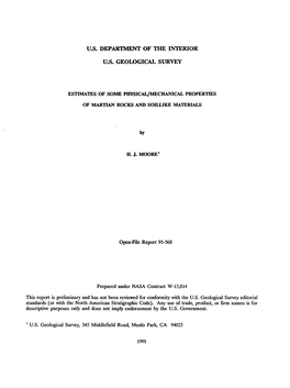 Estimates of Some Physical/Mechanical Properties