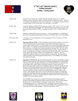 2 Bct, 101 Abn Div (Aaslt) “Strike History” 04