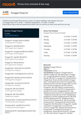 83 Bus Time Schedule & Line Route