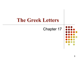 The Greek Letters