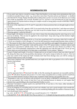 INTERMEDIATES TIPS If You Aren't Sure What to Overcall Try Using A