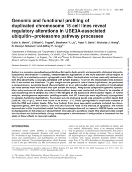 Genomic and Functional Profiling of Duplicated Chromosome