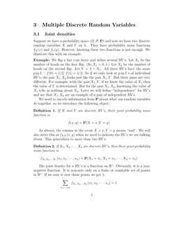 3 Multiple Discrete Random Variables