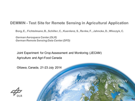 DEMMIN – Test Site for Remote Sensing in Agricultural