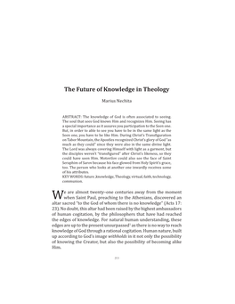 PDF the Future of Knowledge in Theology