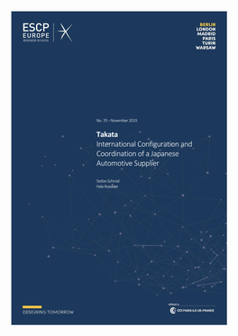 Takata International Configuration and Coordination of a Japanese Automotive Supplier